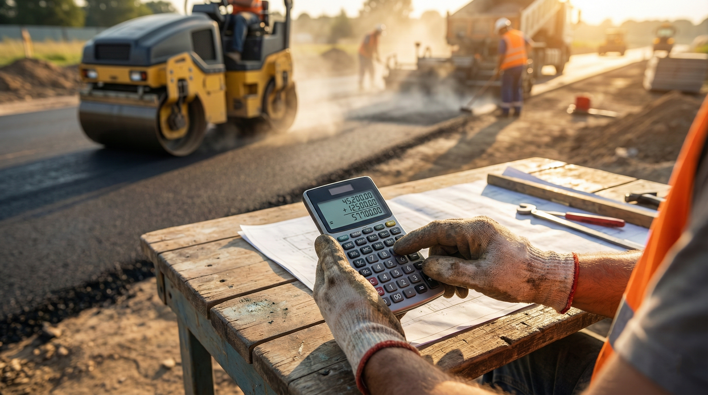 Aplicación profesional de asfalto