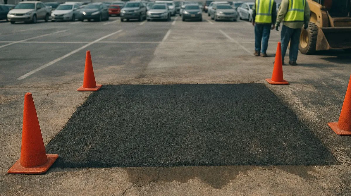 Reencarpetado y sellado para mantenimiento de pavimento industrial